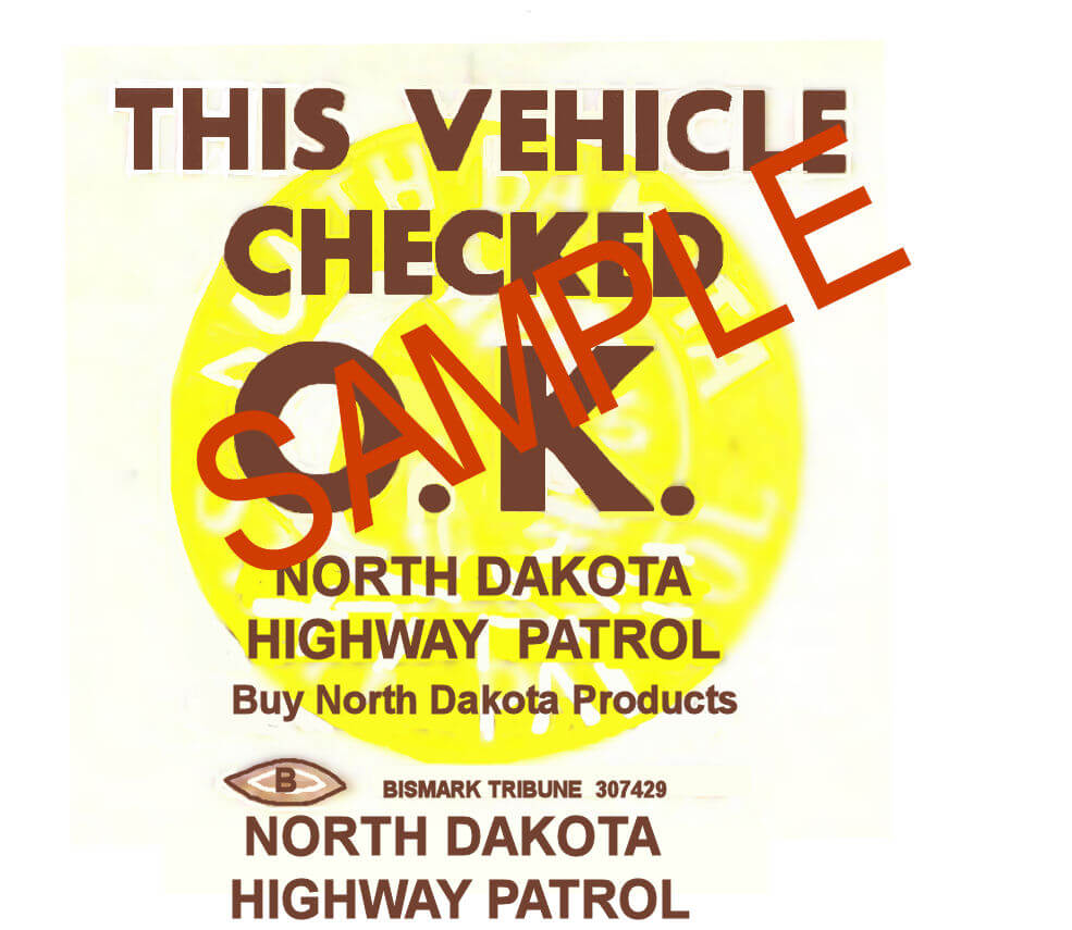 Modal Additional Images for 1971 North Dakota INSPECTION Sticker